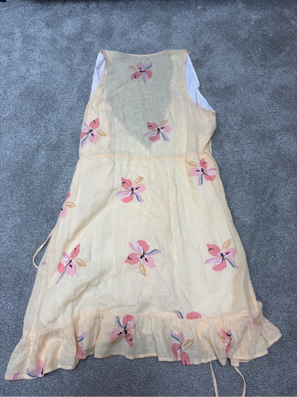 Rails Yellow Floral Wrap Dress W/ Ruffled Hem - Picture 6 of 6